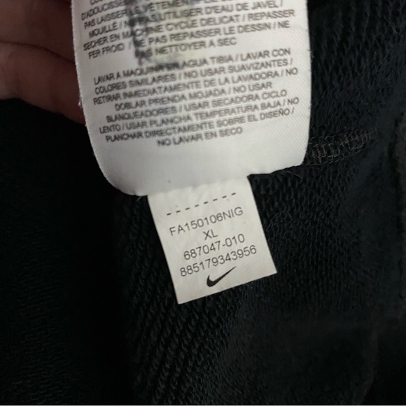 Nike Sportswear Air Crew Neck XL Short Sleeve Sweatshirt Shirt Black Pullover - Picture 9 of 11